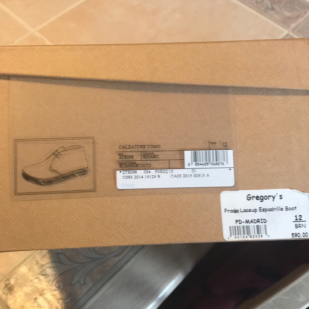 Prada laceup espadrille boot. Size 12 brown